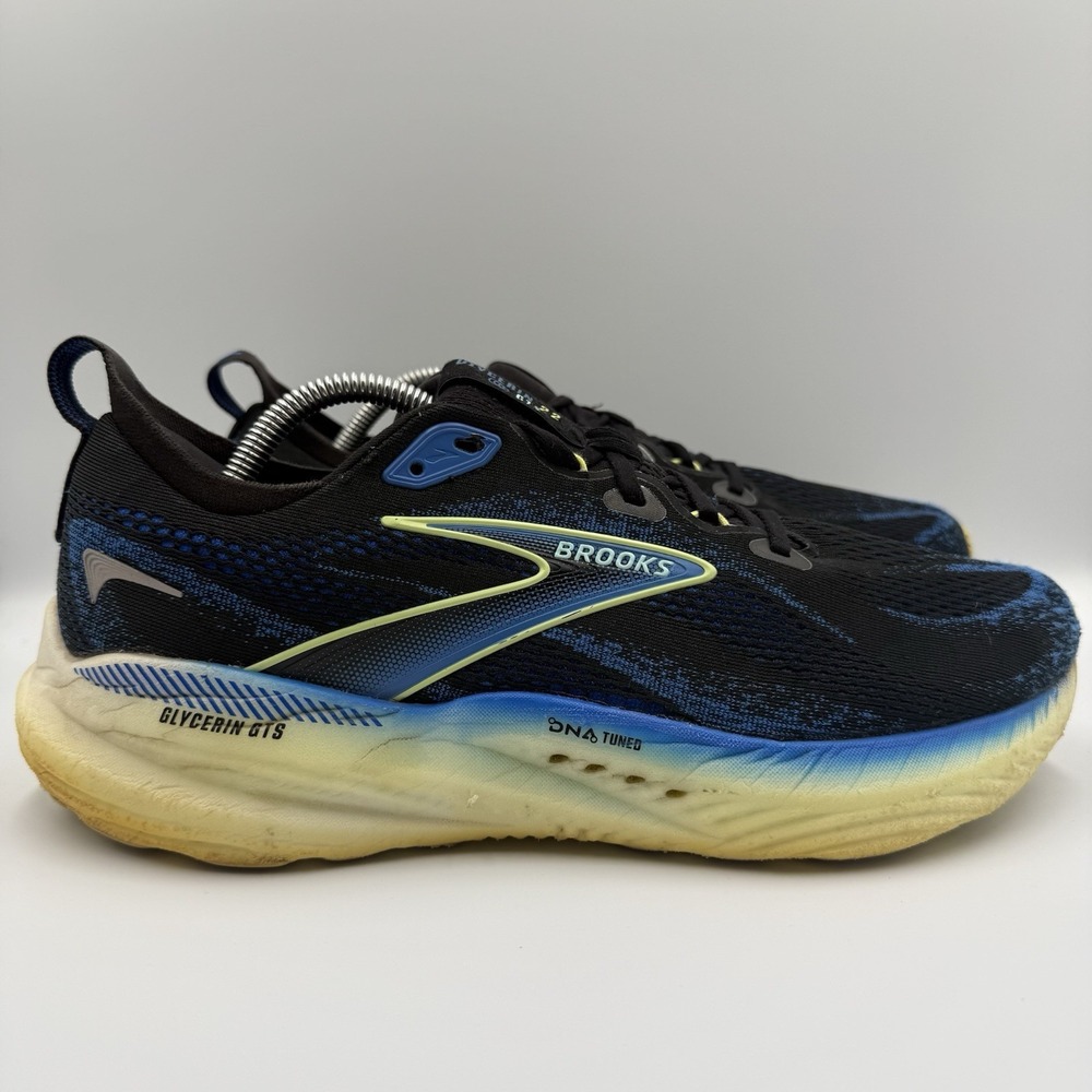Brooks Glycerin GTS 22 Men's Size 11 Wide 2E Black Blue Running Shoes Sneakers